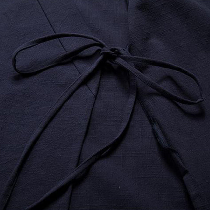 Chaqueta tipo kimono de lino y algodón para hombre, con diseño de rana china y botones de piedra de Buddha Stones , manga larga y abertura frontal. - image 11