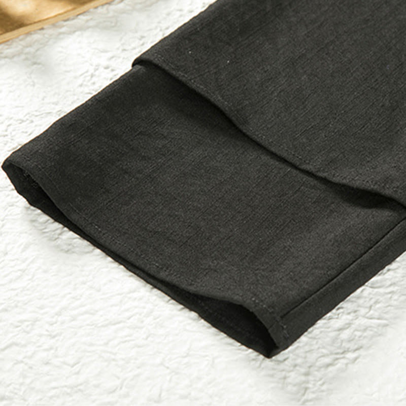 Chaqueta tipo kimono de lino y algodón de manga larga para hombre con diseño de Buddha Stones y cordones, abierta al frente - image 6