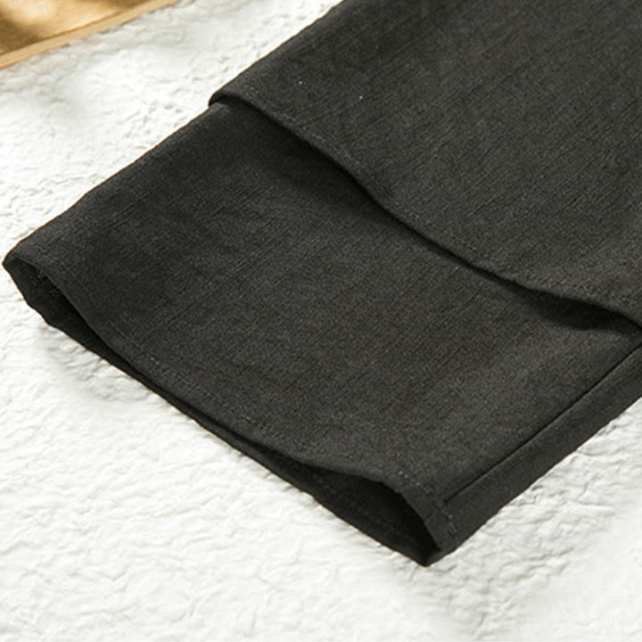 Chaqueta tipo kimono de lino y algodón de manga larga para hombre con diseño de Buddha Stones y cordones, abierta al frente - image 6
