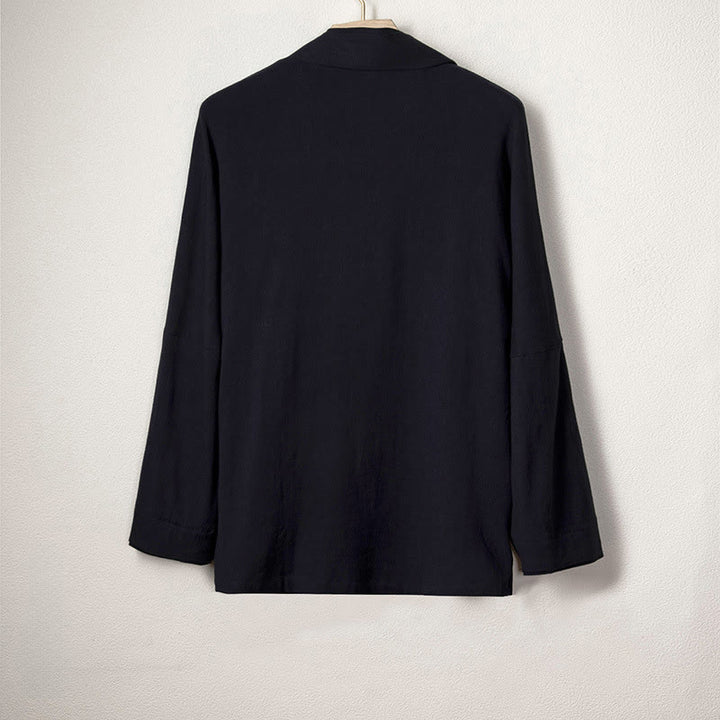 Chaqueta estilo kimono de algodón y lino de manga larga con diseño sencillo y abierto para hombre Buddha Stones - image 3