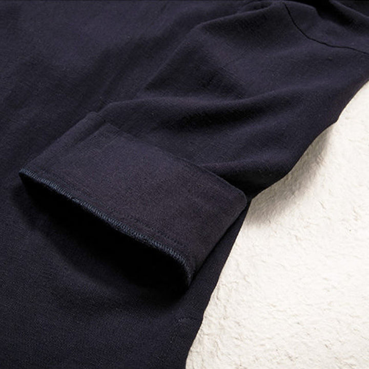 Chaqueta estilo kimono de algodón y lino de manga larga con diseño sencillo y abierto para hombre Buddha Stones - image 6