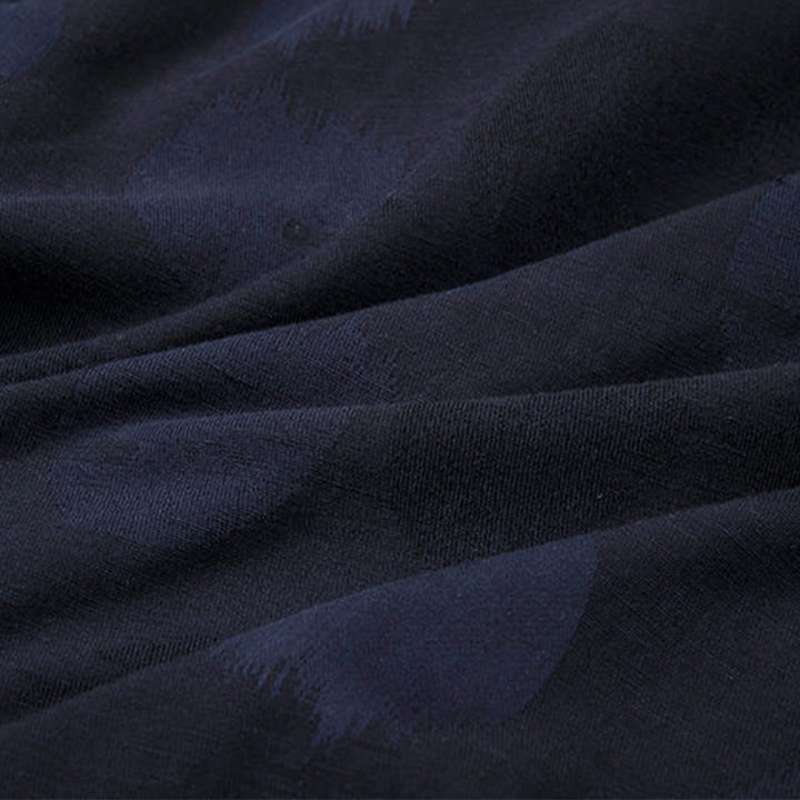 Camisa de manga larga de algodón y lino con forro polar y botones de jacquard con Buddha Stones para hombre - image 4