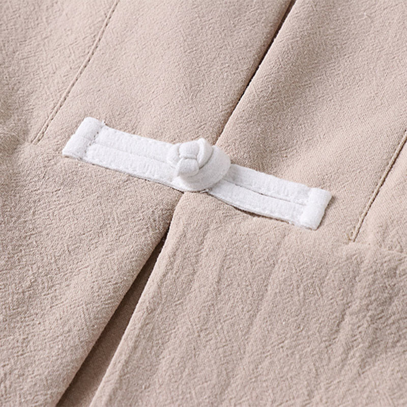 Chaqueta estilo kimono de lino y algodón con diseño de botones y mangas largas de Buddha Stones para hombre, abierta al frente, con bolsillos - image 9