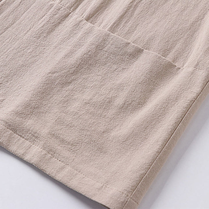 Chaqueta estilo kimono de lino y algodón con diseño de botones y mangas largas de Buddha Stones para hombre, abierta al frente, con bolsillos - image 10