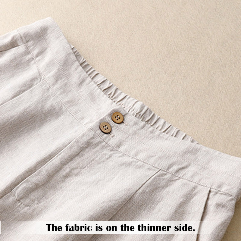 Pantalones de lino de pierna ancha para mujer con bolsillos, diseño sencillo y cremallera, estampado Buddha Stones, ideales para el verano. - image 12
