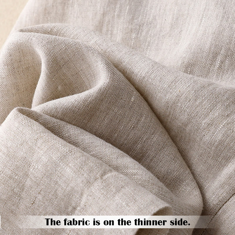 Pantalones anchos de lino con diseño sencillo e informal de verano para mujer con bolsillos con cremallera de Buddha Stones - image 14