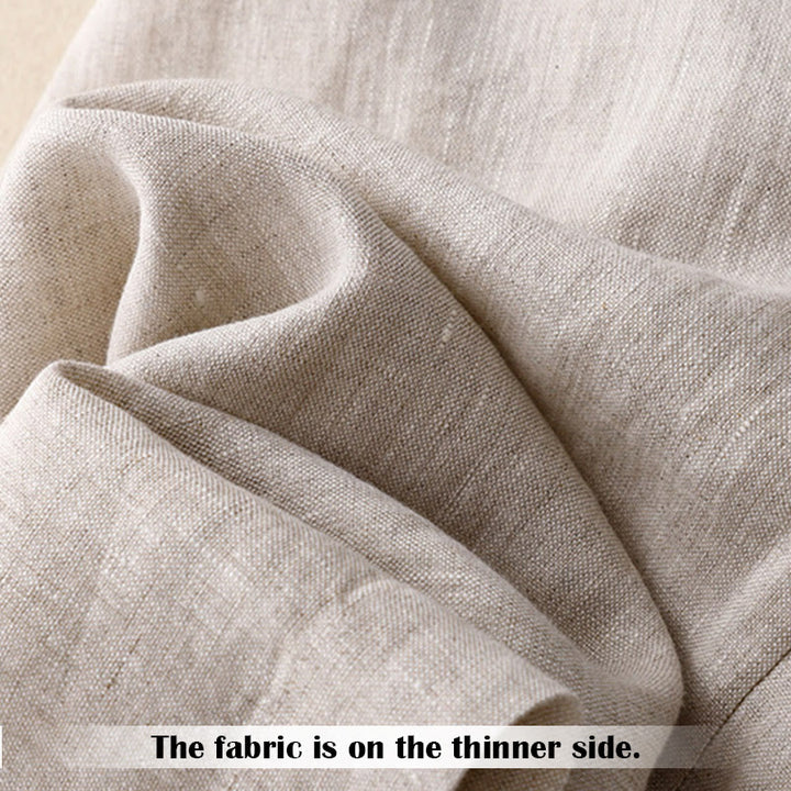 Pantalones anchos de lino con diseño sencillo e informal de verano para mujer con bolsillos con cremallera de Buddha Stones - image 14