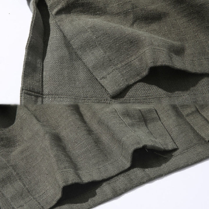 Chaqueta tipo kimono de manga larga para hombre, de algodón y lino, con diseño sencillo y liso, con abertura frontal y Buddha Stones - image 10