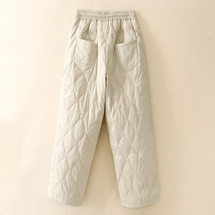 Pantalones casuales de algodón con cintura alta y cordón ajustable para mujer, de Buddha Stones, con pernera ancha y bolsillos. - image 8