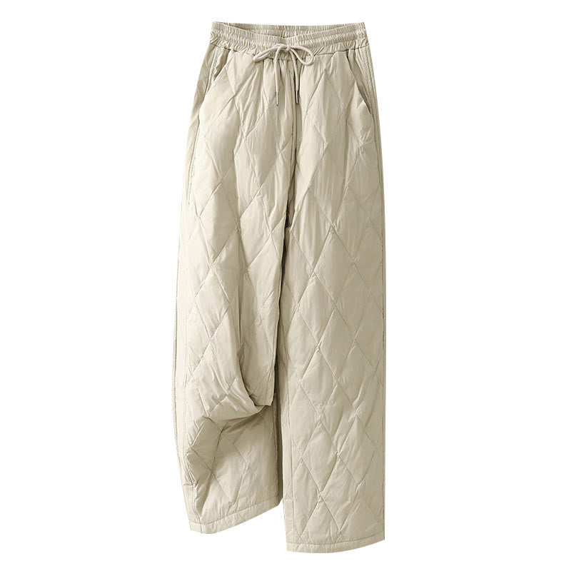 Pantalones casuales de algodón con cintura alta y cordón ajustable para mujer, de Buddha Stones, con pernera ancha y bolsillos. - image 15