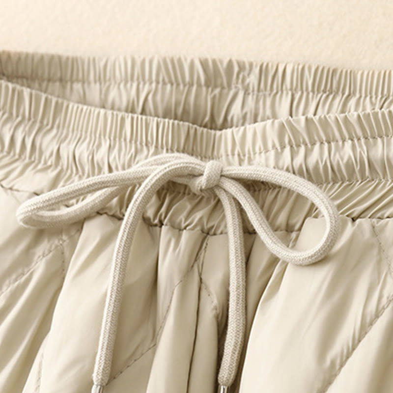 Pantalones casuales de algodón con cintura alta y cordón ajustable para mujer, de Buddha Stones, con pernera ancha y bolsillos. - image 9