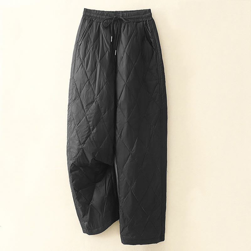 Pantalones casuales de algodón con cintura alta y cordón ajustable para mujer, de Buddha Stones, con pernera ancha y bolsillos. - Negro - US8-10，UK/AU12-14，EU40-42 (2XL) - image 4