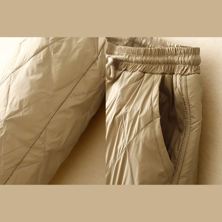 Pantalones casuales de algodón con cintura alta y cordón ajustable para mujer, de Buddha Stones, con pernera ancha y bolsillos. - image 2