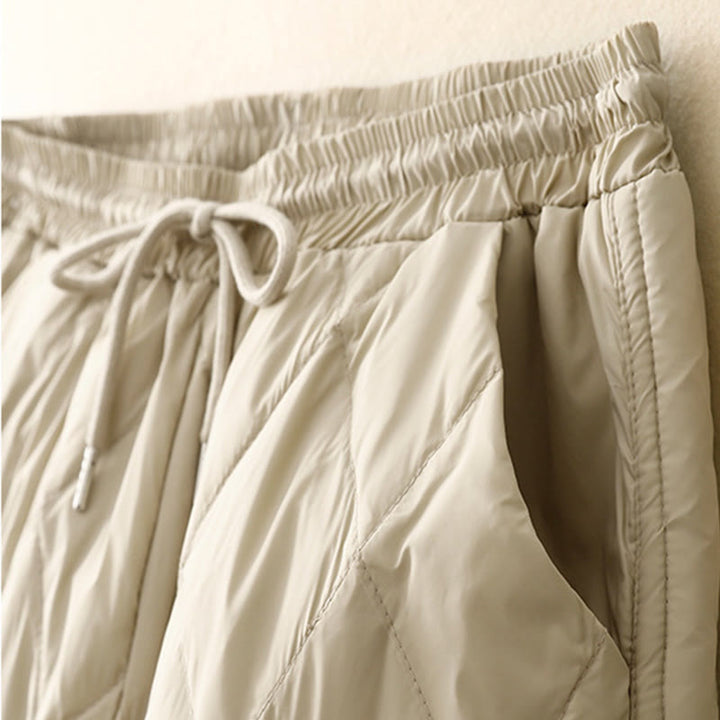 Pantalones casuales de algodón con cintura alta y cordón ajustable para mujer, de Buddha Stones, con pernera ancha y bolsillos. - image 11