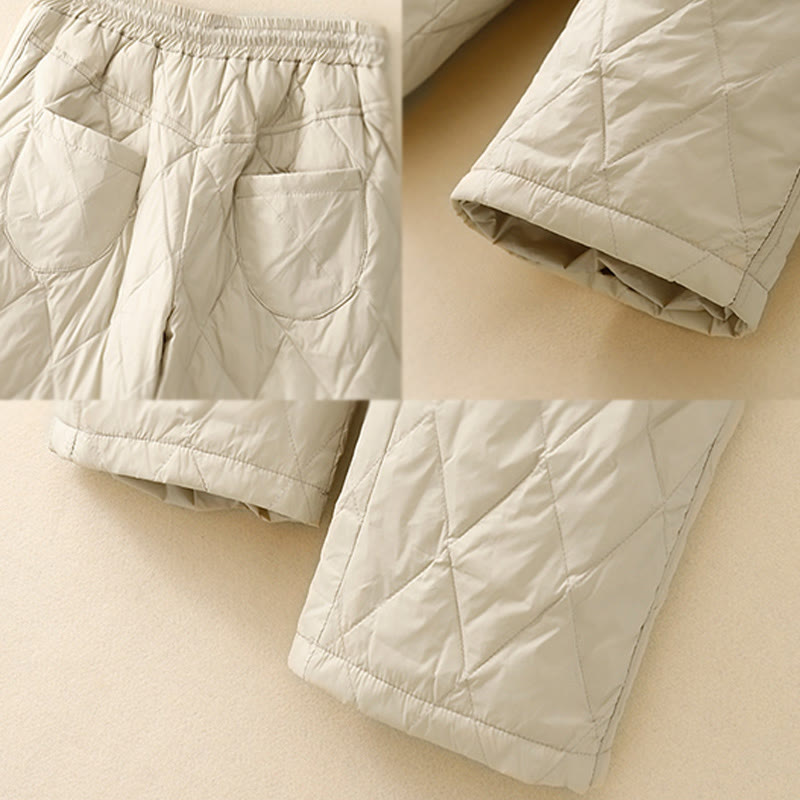 Pantalones casuales de algodón con cintura alta y cordón ajustable para mujer, de Buddha Stones, con pernera ancha y bolsillos. - image 14