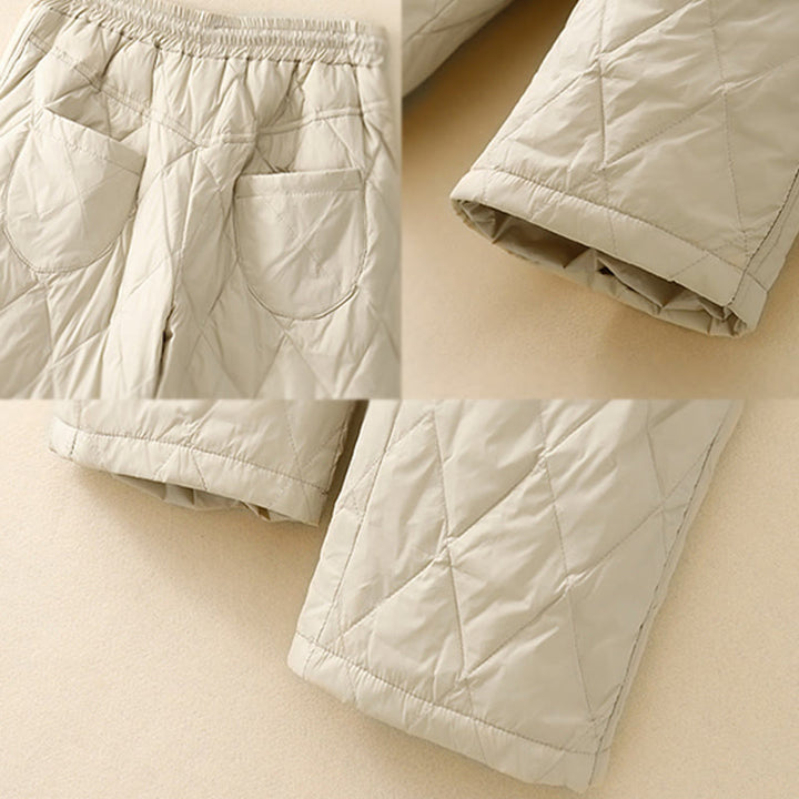 Pantalones casuales de algodón con cintura alta y cordón ajustable para mujer, de Buddha Stones, con pernera ancha y bolsillos. - image 14