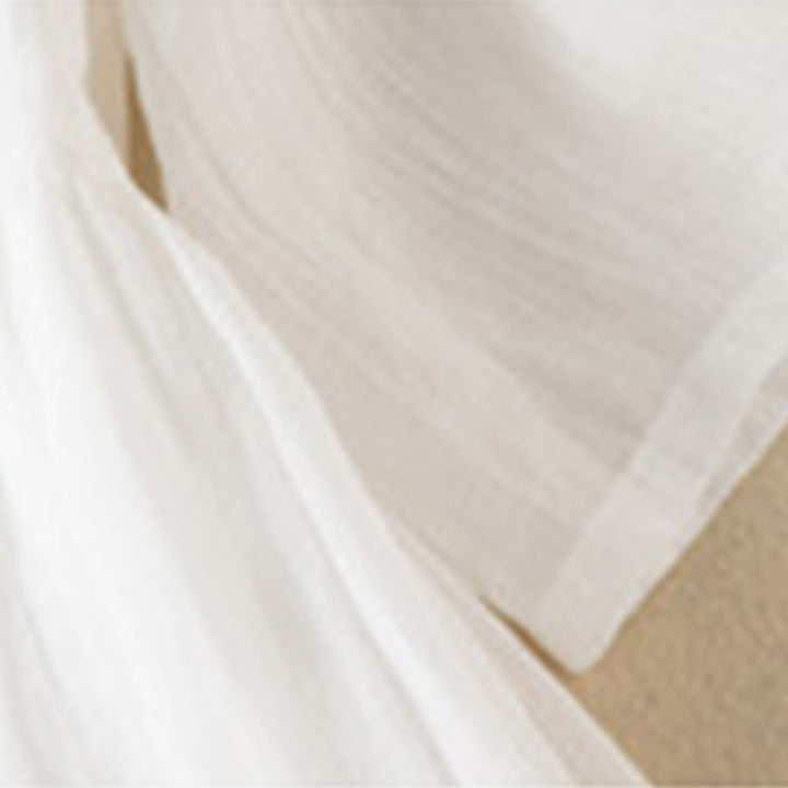 Vestido midi de algodón de media manga con escote en V y diseño de Buddha Stones para verano - image 20