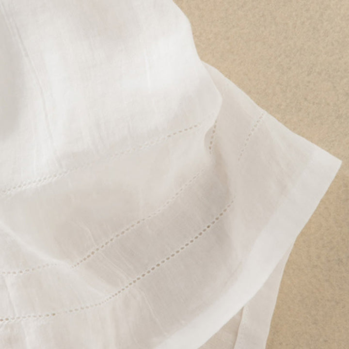 Vestido midi de algodón de media manga con escote en V y diseño de Buddha Stones para verano - image 32