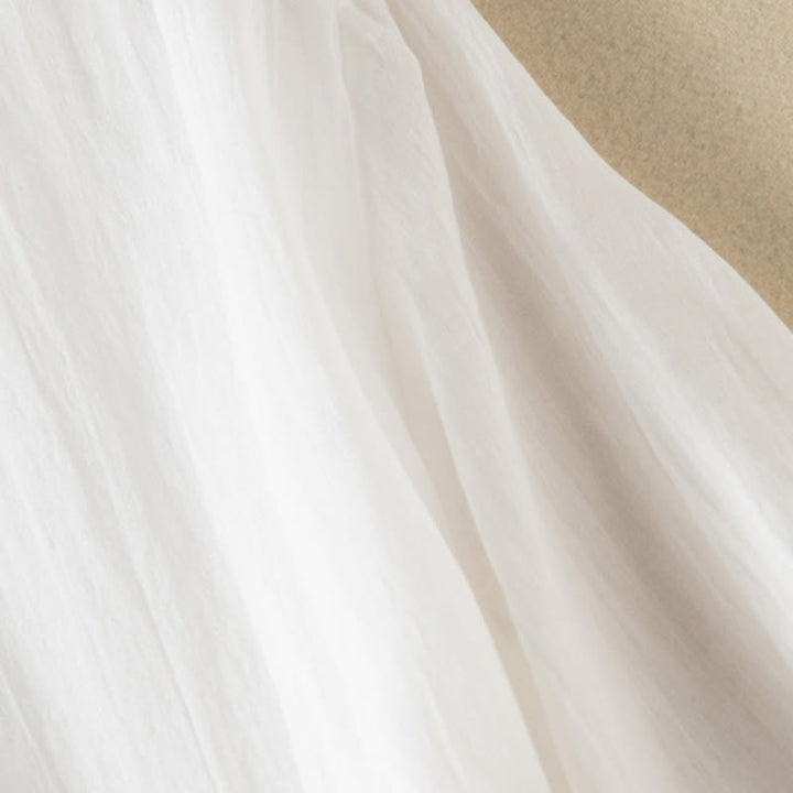 Vestido midi de algodón de media manga con escote en V y diseño de Buddha Stones para verano - image 33