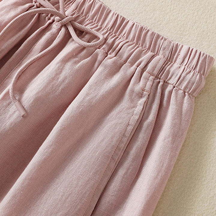 Pantalones de mujer Buddha Stones Commute de diseño sencillo con cordón ajustable y pernera ancha, con bolsillos. - image 22