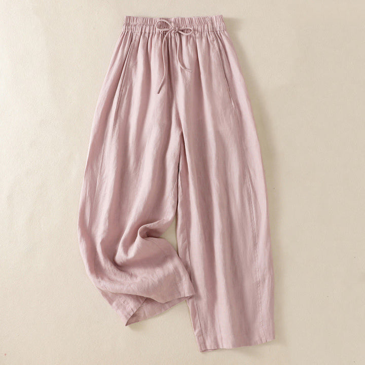Pantalones de mujer Buddha Stones Commute de diseño sencillo con cordón ajustable y pernera ancha, con bolsillos. - rosa claro - US8-10，UK/AU12-14，EU40-42 (2XL) - image 19