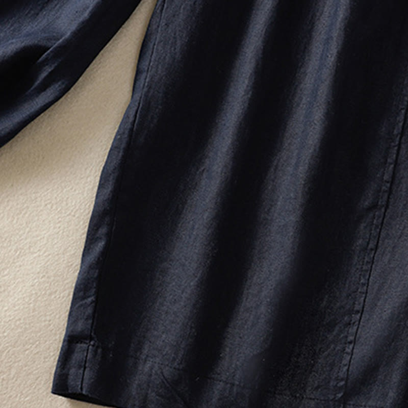 Pantalones anchos de lino y algodón con cordón ajustable para mujer, diseño sencillo, con bolsillos, de Buddha Stones Commute - image 18