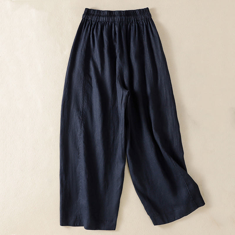 Pantalones de mujer Buddha Stones Commute de diseño sencillo con cordón ajustable y pernera ancha, con bolsillos. - image 14