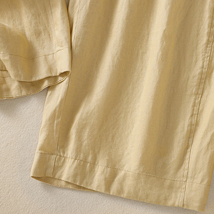 Pantalones anchos de lino y algodón con cordón ajustable para mujer, diseño sencillo, con bolsillos, de Buddha Stones Commute - image 12