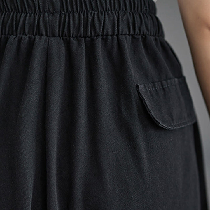 Pantalones anchos con abertura en la pierna y bolsillos para mujer, diseño retro de Buddha Stones - image 16