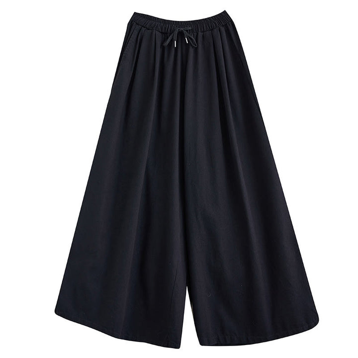 Pantalones anchos de algodón para mujer con diseño retro de abertura en la pierna y bolsillos de Buddha Stones - image 22