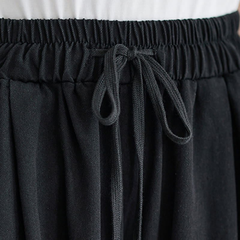 Pantalones anchos de algodón para mujer con diseño retro de abertura en la pierna y bolsillos de Buddha Stones - image 14