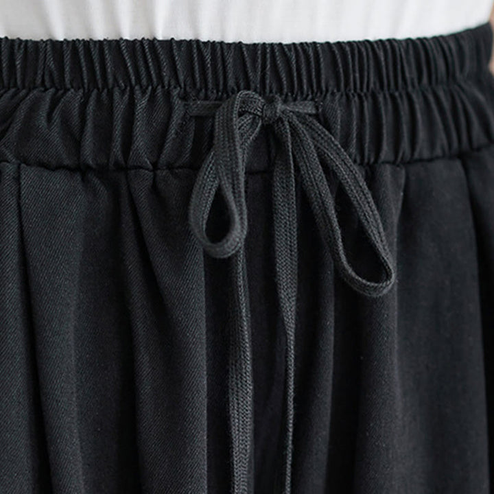 Pantalones anchos de algodón para mujer con diseño retro de abertura en la pierna y bolsillos de Buddha Stones - image 14