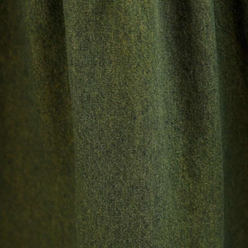 Vestido largo de algodón con diseño de patchwork, manga larga y bolsillos, para mujer , con Buddha Stones en verde oliva oscuro - image 11