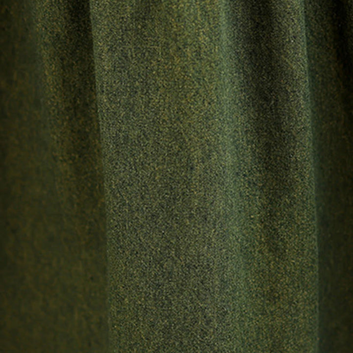 Vestido largo de algodón con diseño de patchwork, manga larga y bolsillos, para mujer , con Buddha Stones en verde oliva oscuro - image 11