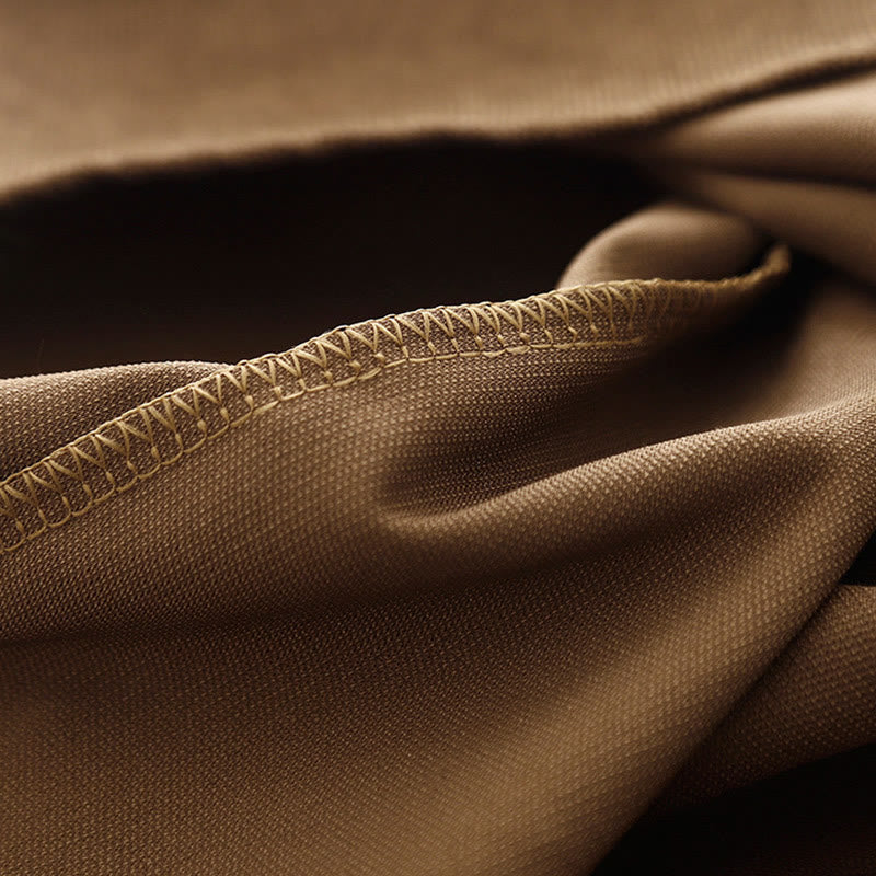 Vestido midi de pana con cuello Peter Pan, manga larga y bolsillos, con diseño de botones y Buddha Stones - image 10