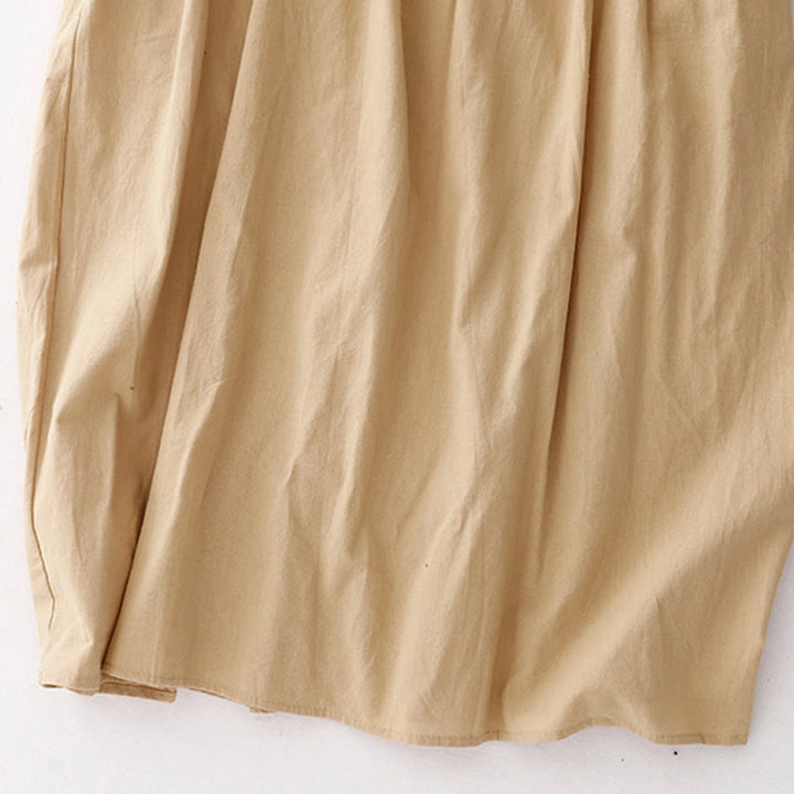 Vestido midi de lino y algodón de manga larga con solapa y bolsillos de Buddha Stones Spring - image 19