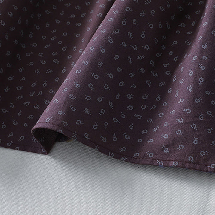 Vestido midi de lino y algodón con estampado floral de Buddha Stones, pliegues tipo acordeón, manga larga y bolsillos - image 15