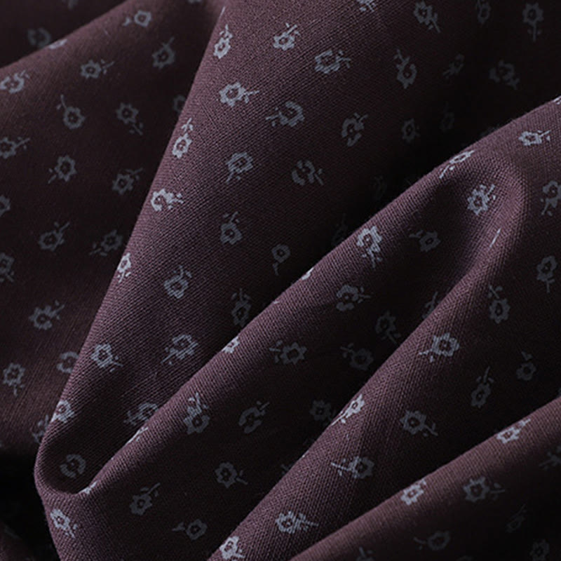 Vestido midi de lino y algodón con estampado floral de Buddha Stones, pliegues tipo acordeón, manga larga y bolsillos - image 14