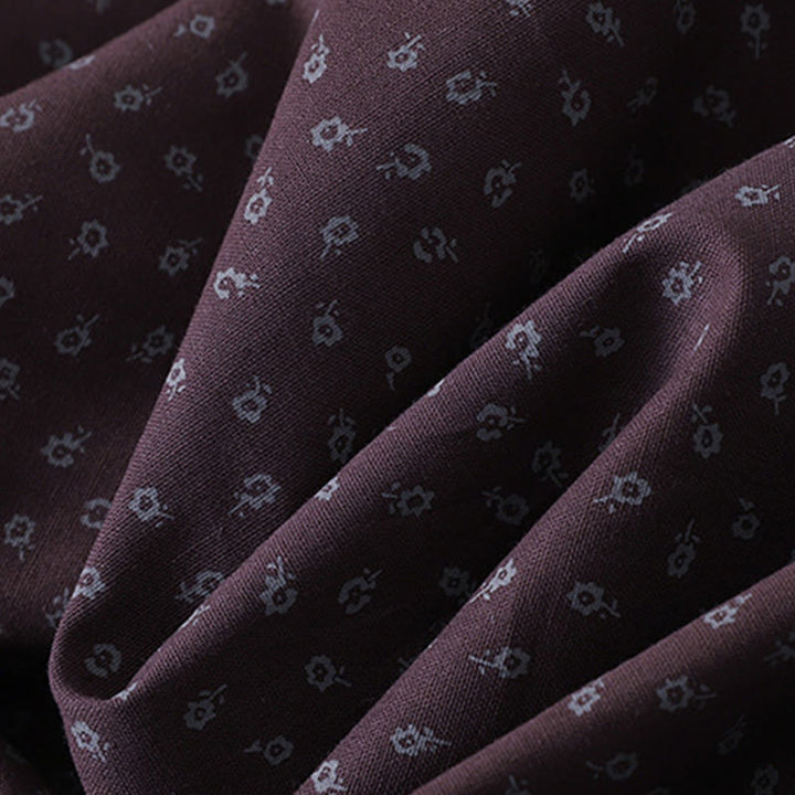 Vestido midi de lino y algodón con estampado floral de Buddha Stones, pliegues tipo acordeón, manga larga y bolsillos - image 14