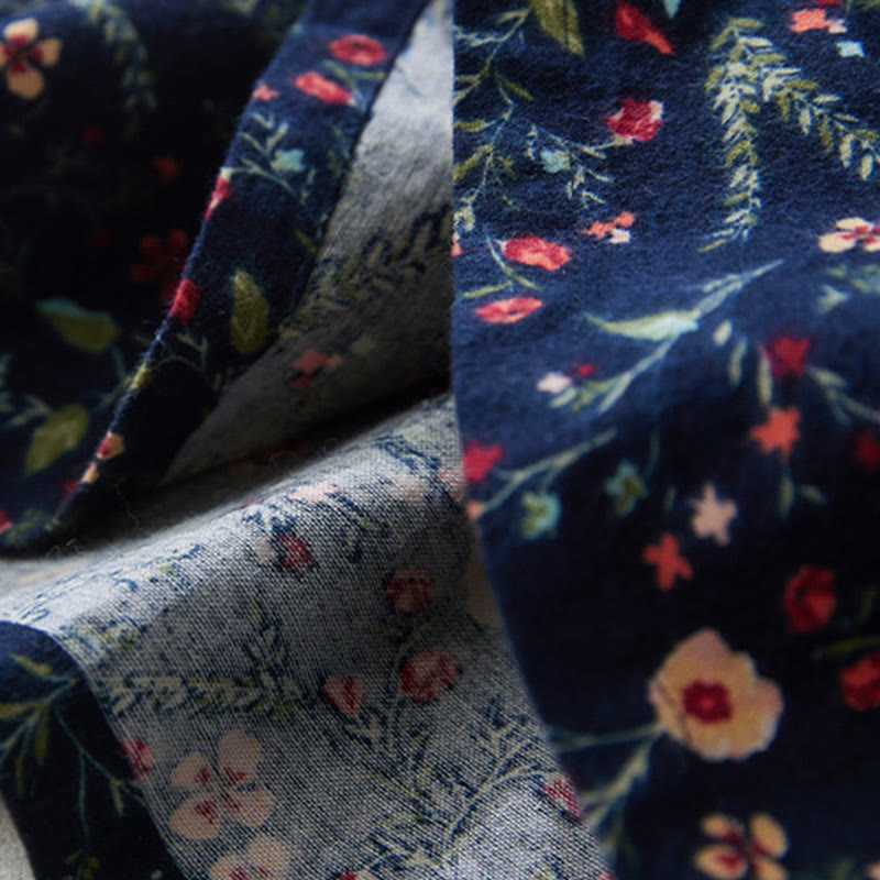 Vestido midi de lino y algodón con manga larga, estampado étnico, floral y con cordones, con Buddha Stones - image 5