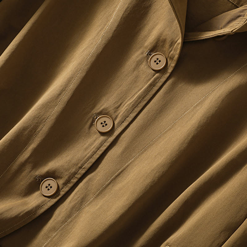 Chaqueta de algodón de manga larga con capucha y bolsillos para mujer, de color puro, con Buddha Stones - image 4