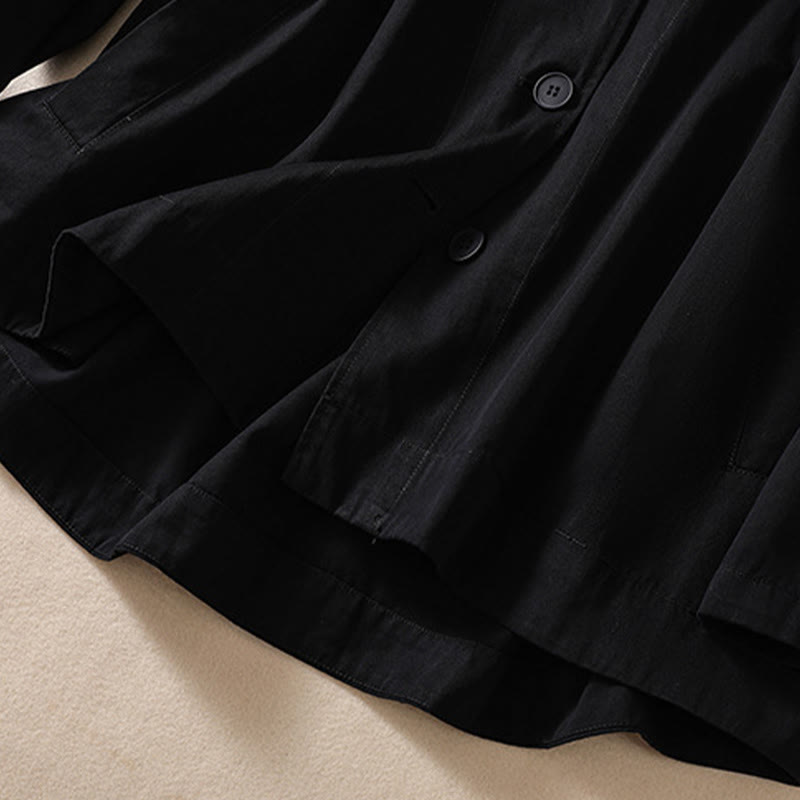Chaqueta de algodón de manga larga con capucha y bolsillos para mujer, de color puro, con Buddha Stones - image 11