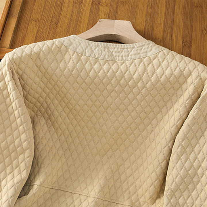 Chaqueta retro lisa de algodón de manga larga con bolsillos para mujer de Buddha Stones - image 5