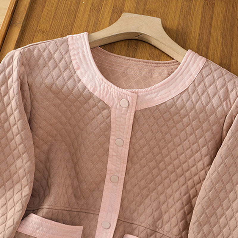 Chaqueta retro lisa de algodón de manga larga con bolsillos para mujer de Buddha Stones - image 11