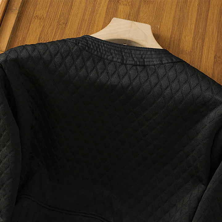 Chaqueta retro lisa de algodón de manga larga con bolsillos para mujer de Buddha Stones - image 21