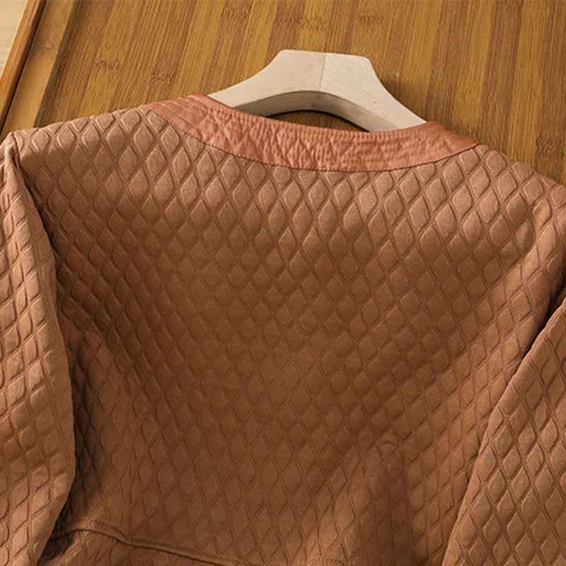 Chaqueta retro lisa de algodón de manga larga con bolsillos para mujer de Buddha Stones - image 27