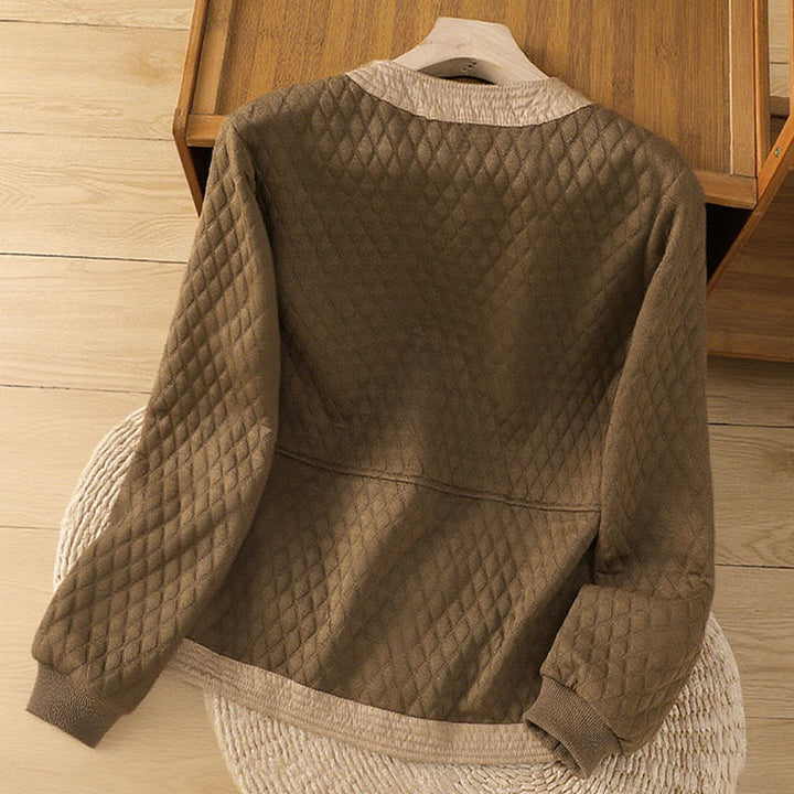 Chaqueta retro lisa de algodón de manga larga con bolsillos para mujer de Buddha Stones - image 30