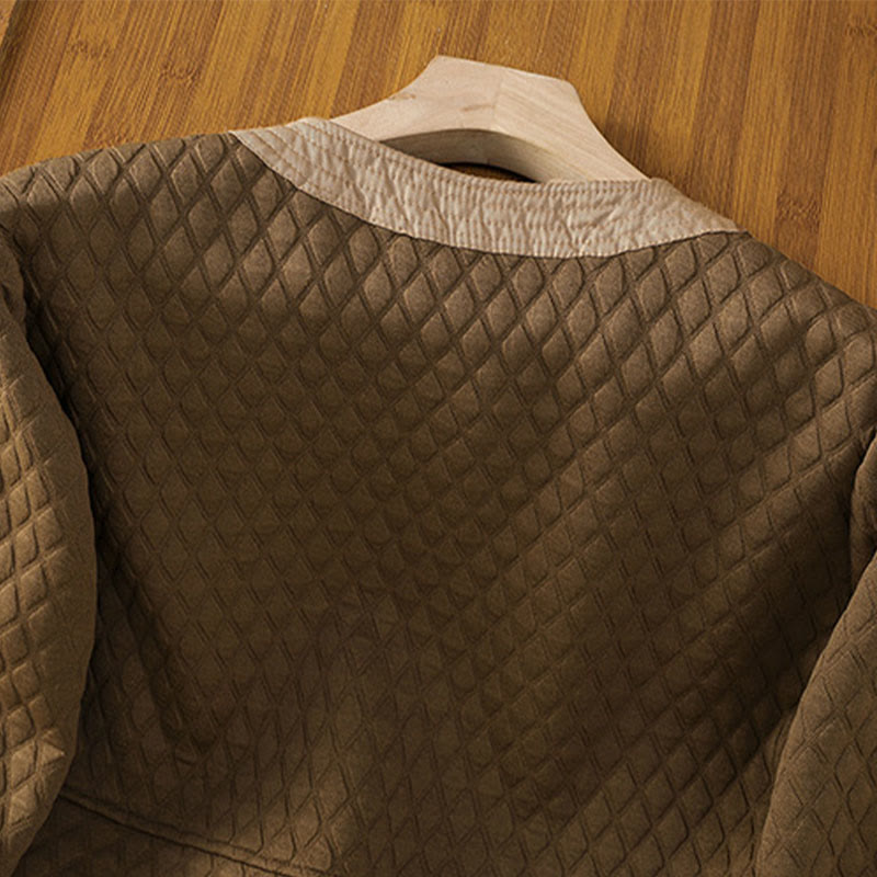 Chaqueta retro lisa de algodón de manga larga con bolsillos para mujer de Buddha Stones - image 33