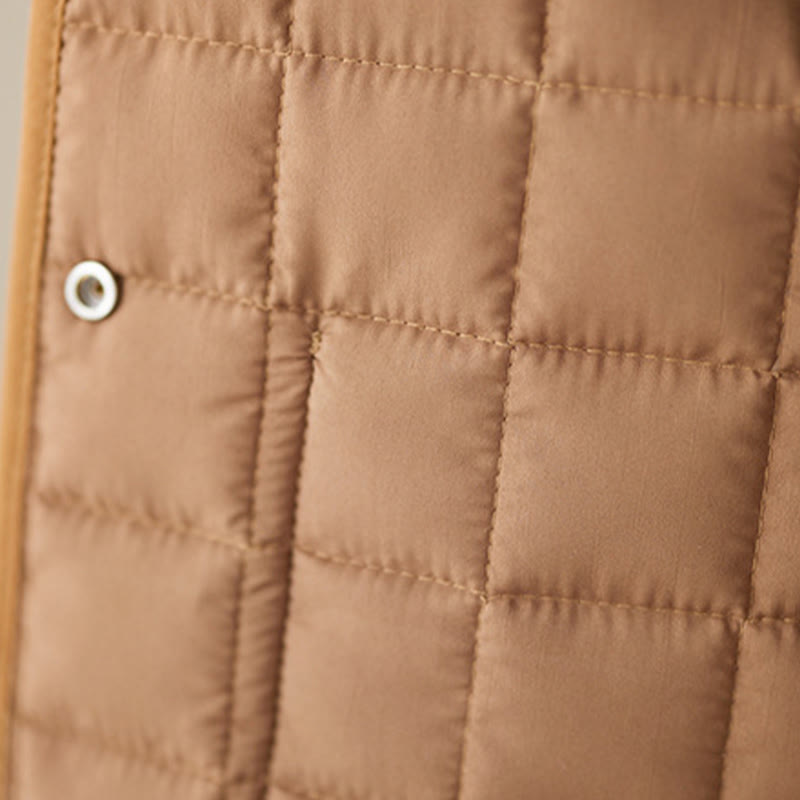 Chaqueta de algodón grueso de manga larga con bolsillos para mujer, estilo retro, con Buddha Stones - image 31