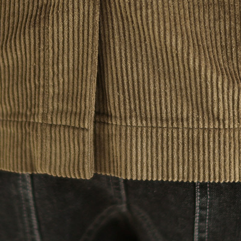 Chaqueta de pana de algodón de manga larga para mujer, estilo retro, con bolsillos y Buddha Stones - image 11